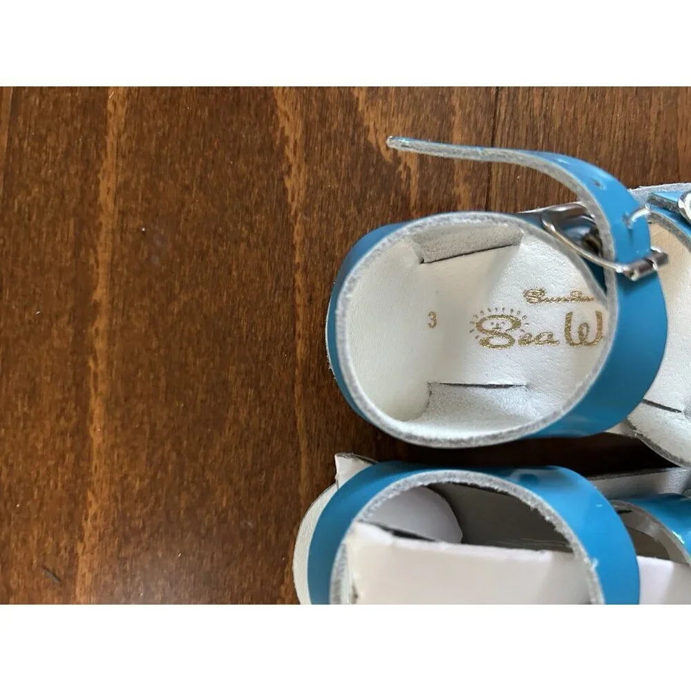 Salt Water Sandals Baby/Toddler‎ Girls 3 Hoy Shoe Surfer Shiny Turquoise NEW